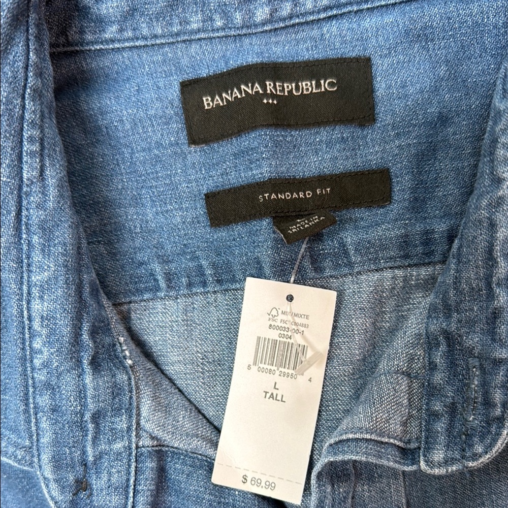 Banana Republic Blue Lightweight Denim Shirt Jacket - Picture 2 of 6